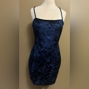 NWOT Lulu’s Navy Blue Velvet Mini Dress